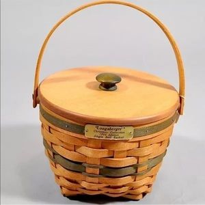 Vintage Longaberger Jingle Bell Wooden Basket 1994